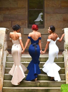 Chic Mermaid Off the Shoulder Bridesmaid Dress