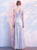 Elegant Sequins  Grey Zipper Back V Neck Prom Dresses