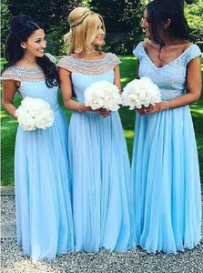 A Line Bridesmaid Dress With Beadings