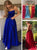 A Line Spaghetti Straps Slit Satin Lace Up Prom DressES