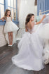 Asymmetrical Scoop Tulle Applique Flower Girl Dresses LBQF0001