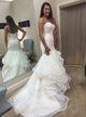 Luxurious Tulle Mermaid Sweetheart Wedding Dress with Ruffles Appliques