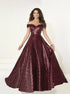 A Line Off The Shoulder Seuqins Floor Length Prom Dresses LBQ0317