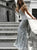 Mermaid Spaghetti Straps Grey Lace Sequins Prom Dress with Sweep Train