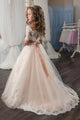 Chic Tulle Bateau Short Sleeves Flower Girl Dresses With Applique