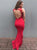 Sexy Sheath Red Scoop Open Back Satin Evening Prom Dress