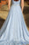 Sky Blue Strapless Elegant Tulle Prom Dresses