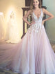 Gorgeous Lavender A Line Wedding Dress with Appliques 