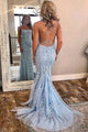 Mermaid Backless Prom Dresses with Spaghetti Straps  GJS1025