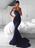 Mermaid Sweetheart Navy Blue Prom Dress with Sequins LBQ0190