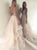 Champange V Neck Open Back Tulle Sequins Prom Dresses