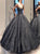 Ball Gown Spaghetti Straps V Neck Sequin Prom Dresses 