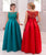 Ball Gown Scoop Satin  Prom Dresses With Applique And Ruffles