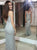 Classic Silver Sheath Spaghetti Straps Sweep Train Sequined Prom Dress