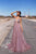 Sparkly A Line Pink Sequins Rose Gold Backless Prom Dresses