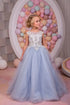 Scoop Tulle Flower Girl Dresses With Applique Floor Length LBQF0004