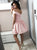  A Line Pink Satin Off the Shoulder Mini Homecoming Dresse