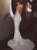 Classic White Mermaid Spaghetti Straps Backless Sequined Prom Dress 