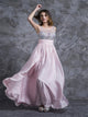 Scoop Floor Length Chiffon Rhinestones Sleeveless Prom Dresses