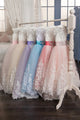  Pink Scoop Ball Gown Tulle With Applique And Bow Knot Flower Girl Dresses