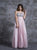 A Line Scoop Floor Length Chiffon Rhinestones Prom Dress