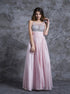 Scoop Floor Length Chiffon Rhinestones Prom Dress LBQ0262