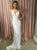 Elegant White  Sheath Spahgetti Straps Sweep Train Sequined Prom Dress 