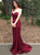 Burgundy Sweetheart Lace Prom Dress