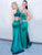 Hot Turquoise Mermaid  Jewel Sleeveless Sweep Train Prom Dress with Split