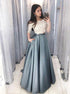 Two Piece A Line Prom Dress with Half Sleeve MOS28