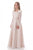 Pink Lace A Line Bateau Long Sleeves With Beads Flower Girl Dresses 