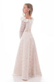 Elegant Lace A Line Bateau Long Sleeves With Beads Flower Girl Dresses 