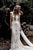 Sexy Sheath Lace V Neck Cap Sleeve Wedding Dress With Applique