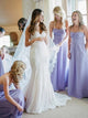 A Line Sweetheart Lavender Chiffon Bridesmaid Dress with Pockets and Pleats 
