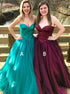 A Line Sweetheart Pleats Tulle Prom Dress LBQ0079