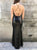 Mysterious Black Sequined Mermaid Spaghetti Straps Backless Evening Prom Dress