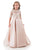 Pink A Line Sweetheart Satin Sweep Train Flower Girl Dresses