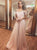 A Line Spaghetti Straps Pink Tulle Prom Dresses LBQ0237