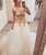 White Tulle Lace Applique Long Prom Formal Dress with Round Neck GJS175