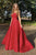 Red Sequins Satin A line Long Prom Floor-length Evening Gown Dress ZXS355