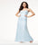 A Line Sweetheart Tulle Appliques Blue Prom Dresses 
