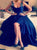 Asymmetrical A Line Straps Satin Open Back Prom Dresses With Appliques