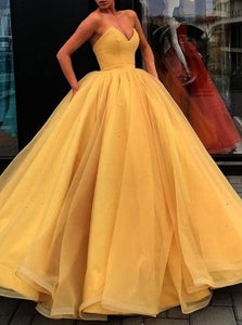 Charming Organza Ball Gown Sweetheart Prom Dresses 