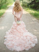  Blushing Pink Sweetheart Mermaid Wedding Dress with Beading