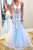 Mermaid Elegant Blue Green Tulle Long Prom Evening Dresses GJS438