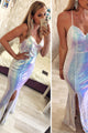 Mermaid Straps Ombre Sequines Long Prom Evening Dress GJS271