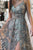 Stylish Tulle Sequins A-line Split Front Long Prom Dress Formal Dress GJS121