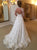Ball Gown Long Sleeves Lace High Neck Chapel Train Open Back Wedding Dresses