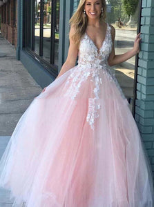 Pink Princess Tulle Ball Gown Prom Dress