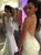 White Mermaid Jewel Back Beaded Chiffon Floot Length Prom Dresses 
